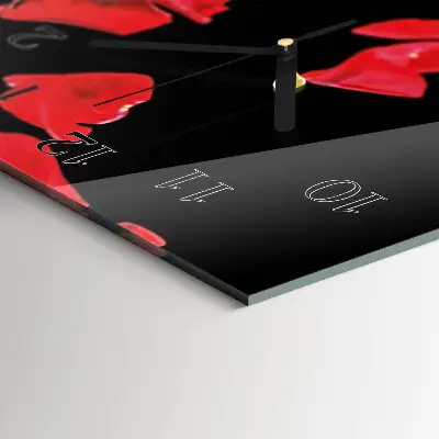 Wanduhr mit motiv vertikal Rosenblätter