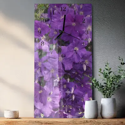 Vertikale glas wanduhr Primeln