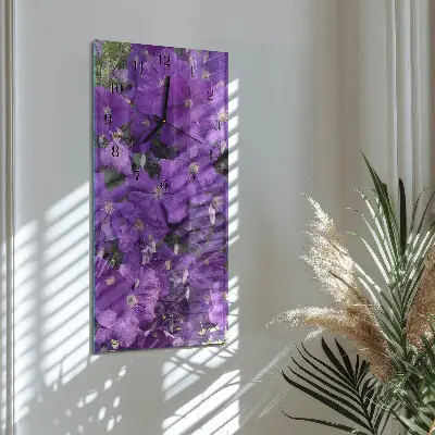 Vertikale glas wanduhr Primeln