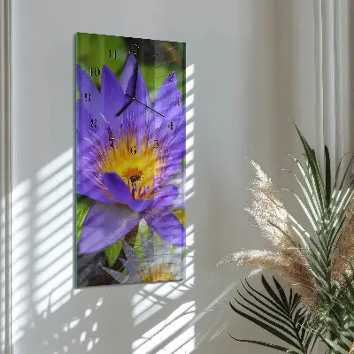 Vertikale glas wanduhr Blume