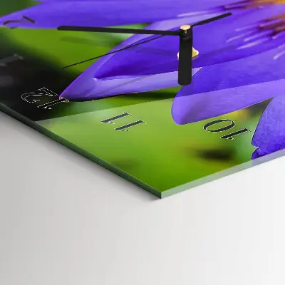 Vertikale glas wanduhr Blume