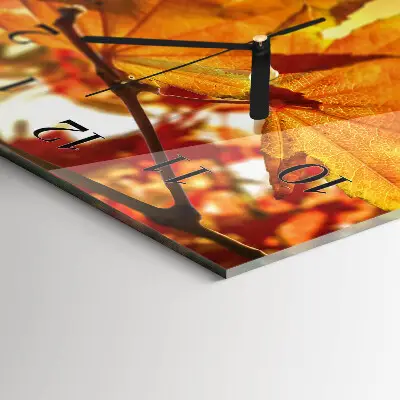 Vertikale glas wanduhr Blätter