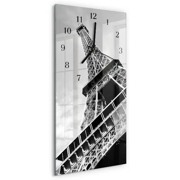 Vertikale glas wanduhr Eiffelturm