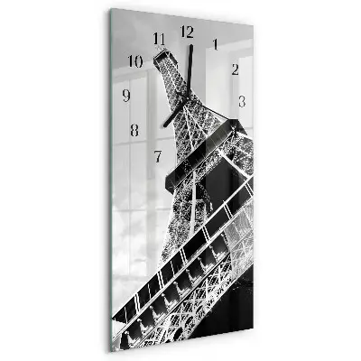 Vertikale glas wanduhr Eiffelturm