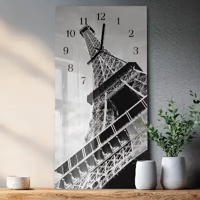Vertikale glas wanduhr Eiffelturm