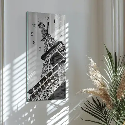 Vertikale glas wanduhr Eiffelturm