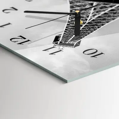 Vertikale glas wanduhr Eiffelturm