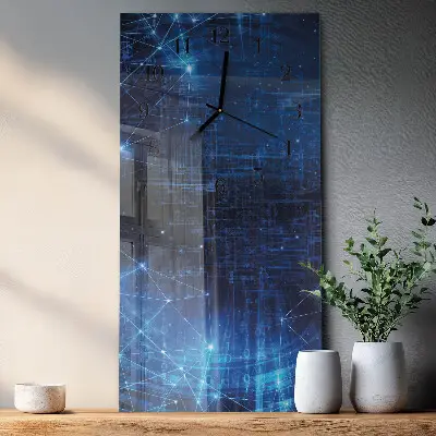 Vertikale glas wanduhr Matrix
