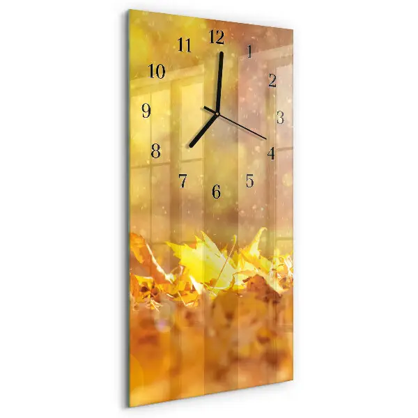 Vertikale glas wanduhr Blätter