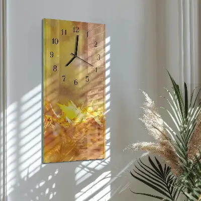 Vertikale glas wanduhr Blätter