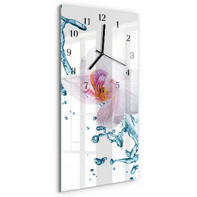 Moderne wanduhr vertikal Orchidee