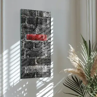 Vertikale glas wanduhr Ziegel