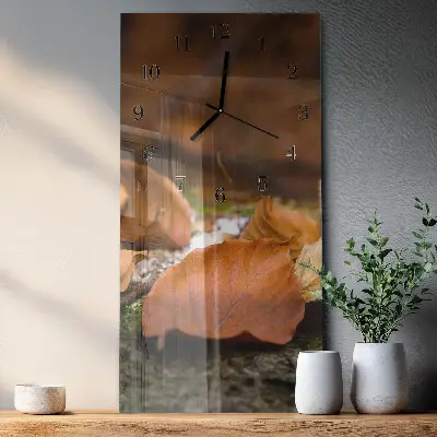 Vertikale glas wanduhr Herbst