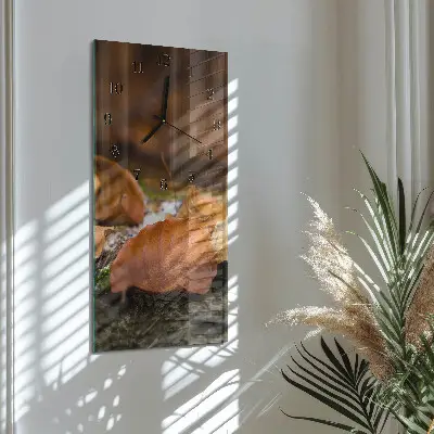 Vertikale glas wanduhr Herbst