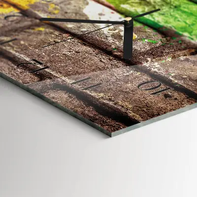 Wanduhr design ausgefallen vertikal Ziegel