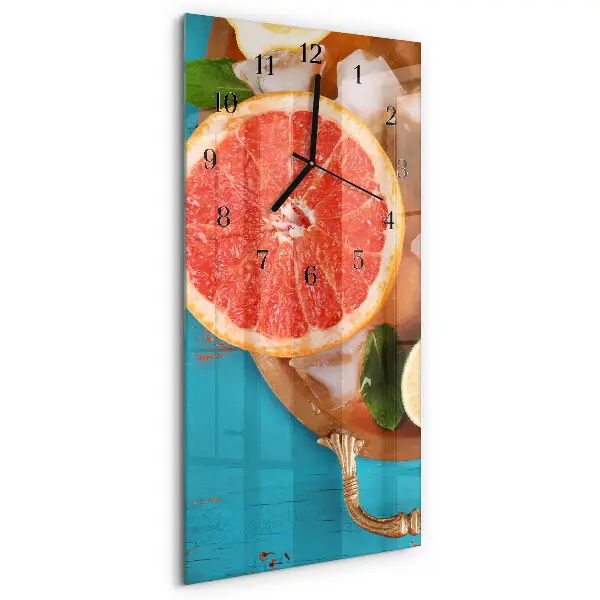 Wanduhr design ausgefallen vertikal Grapefruit