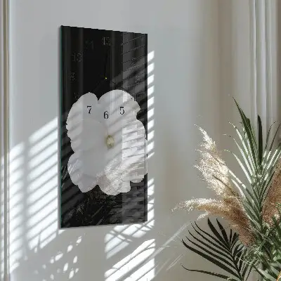 Vertikale glas wanduhr Blume