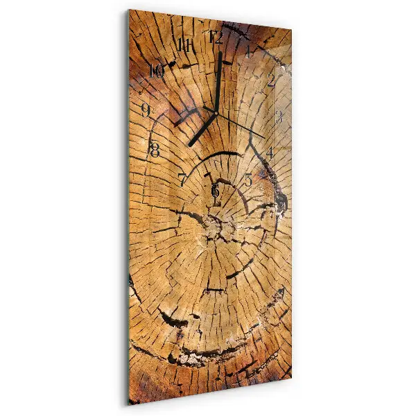 Vertikale glas wanduhr Holzmaserung