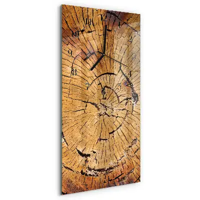 Vertikale glas wanduhr Holzmaserung