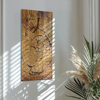 Vertikale glas wanduhr Holzmaserung