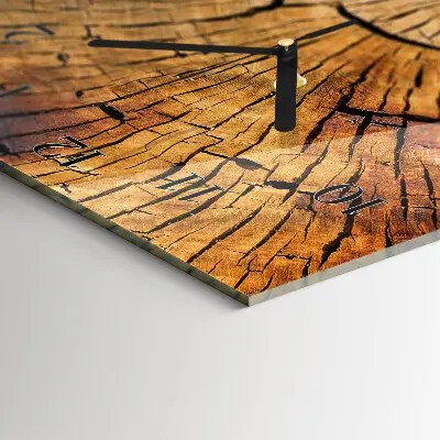 Vertikale glas wanduhr Holzmaserung