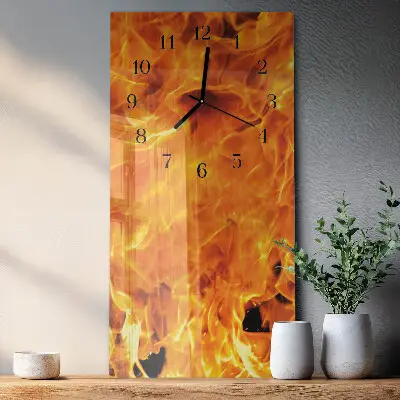 Wanduhr design ausgefallen vertikal Feuer