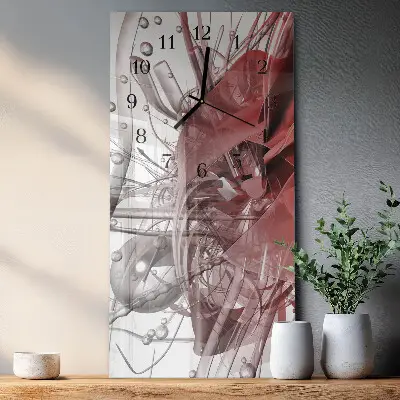 Vertikale glas wanduhr Chaos