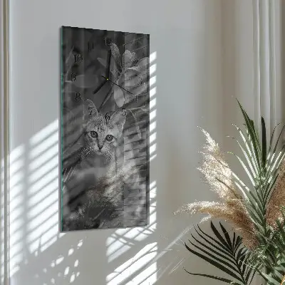 Wanduhr mit motiv vertikal Katze
