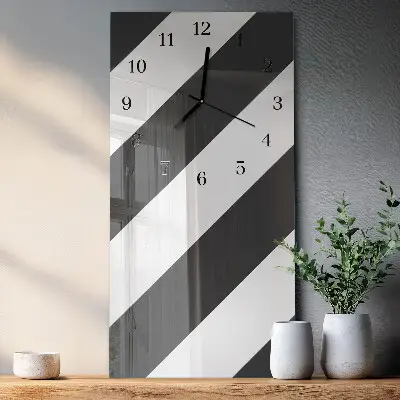Vertikale glas wanduhr Streifen
