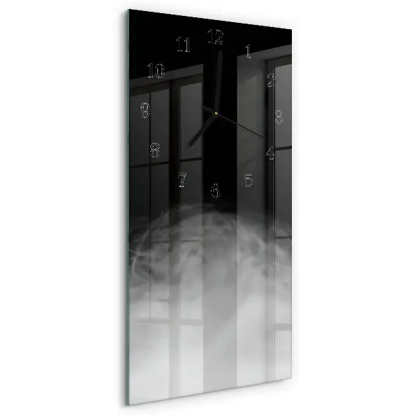 Vertikale glas wanduhr Rauch