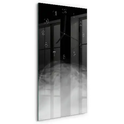 Vertikale glas wanduhr Rauch