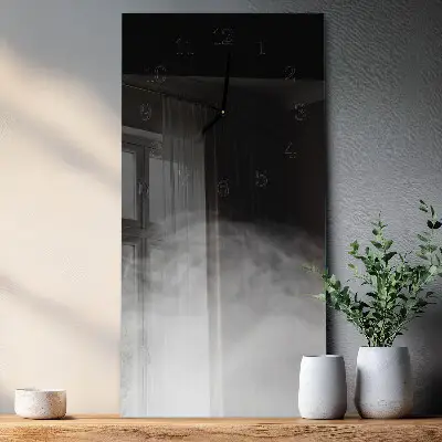Vertikale glas wanduhr Rauch