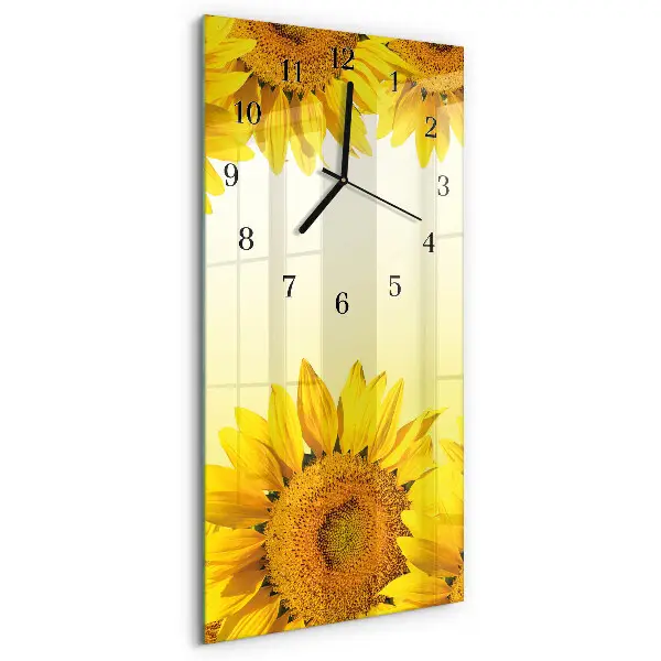 Wanduhr design ausgefallen vertikal Sonnenblume