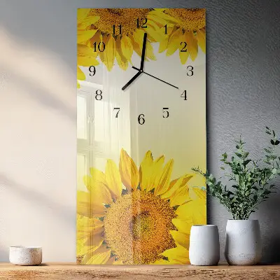 Wanduhr design ausgefallen vertikal Sonnenblume