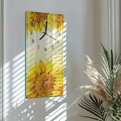 Wanduhr design ausgefallen vertikal Sonnenblume