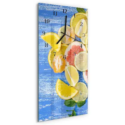 Vertikale glas wanduhr Obst