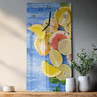 Vertikale glas wanduhr Obst