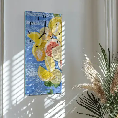 Vertikale glas wanduhr Obst