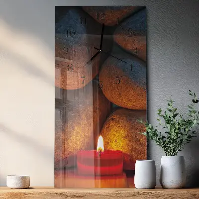 Vertikale glas wanduhr Steine
