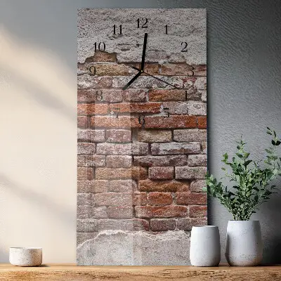 Vertikale glas wanduhr Ziegel