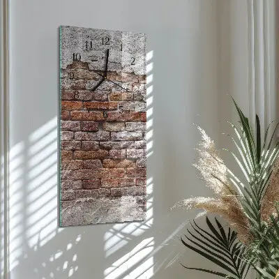 Vertikale glas wanduhr Ziegel