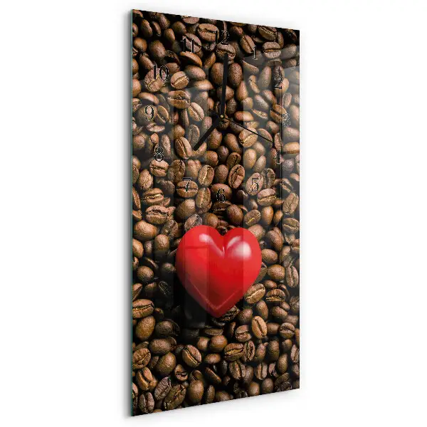 Wanduhr mit motiv vertikal Kaffeebohnen