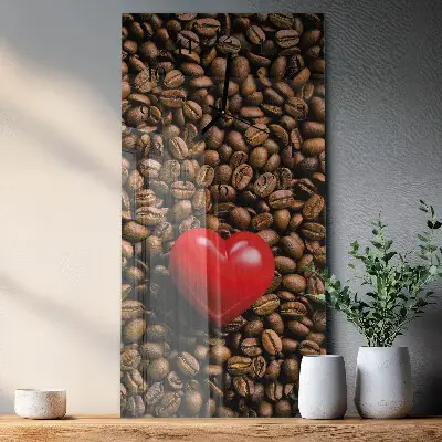 Wanduhr mit motiv vertikal Kaffeebohnen