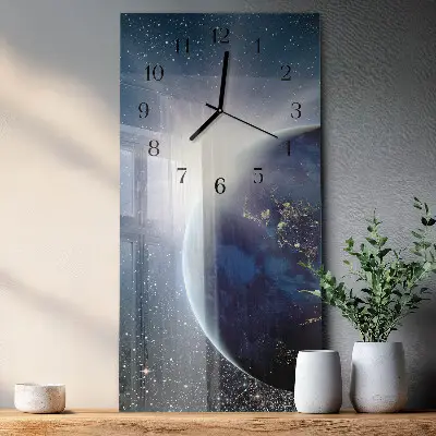 Wanduhr design ausgefallen vertikal Das Universum der Erde