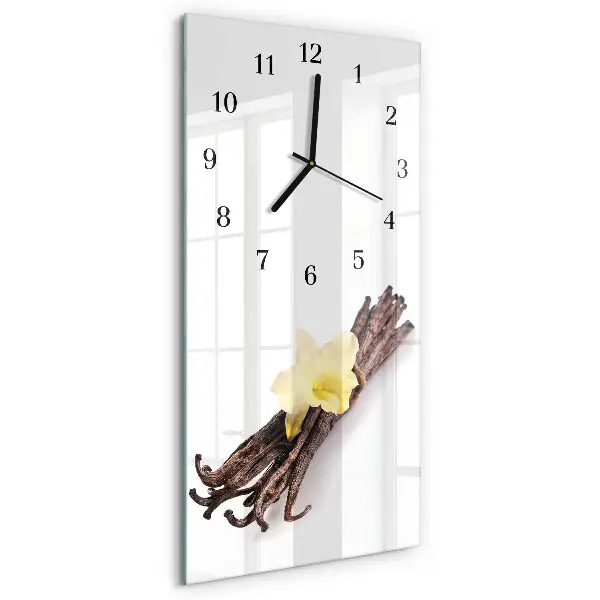 Vertikale glas wanduhr Vanille