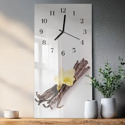 Vertikale glas wanduhr Vanille