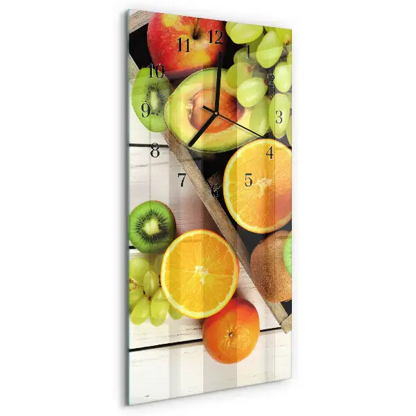 Vertikale glas wanduhr Obst