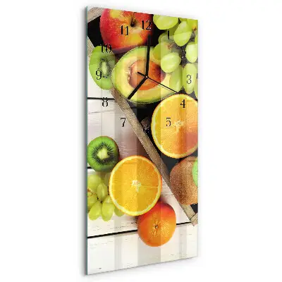 Vertikale glas wanduhr Obst