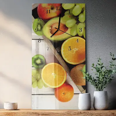 Vertikale glas wanduhr Obst