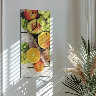 Vertikale glas wanduhr Obst